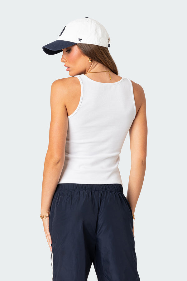Edikted Square Neck Tank Top White