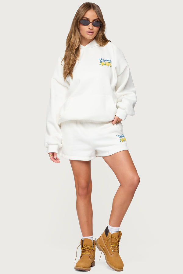 Edikted Squeeze The Day Hoodie White