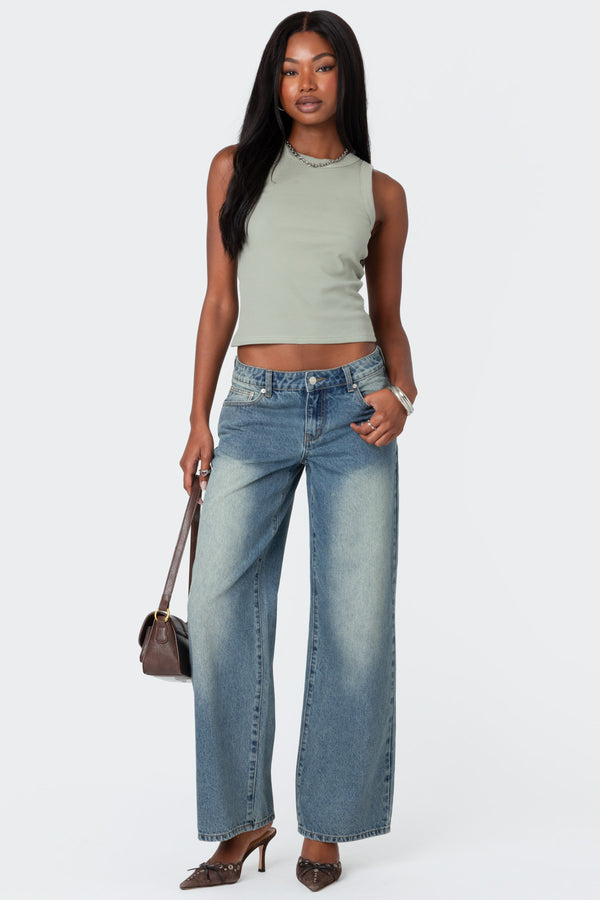 Edikted Standard Ribbed Tank Top Sage