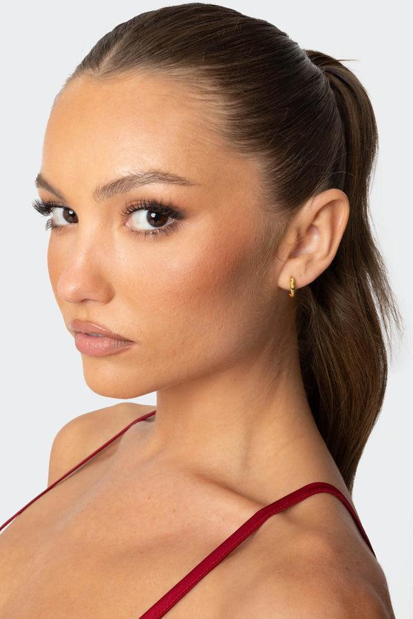 edikted Stardust Mini Hoop Earrings gold