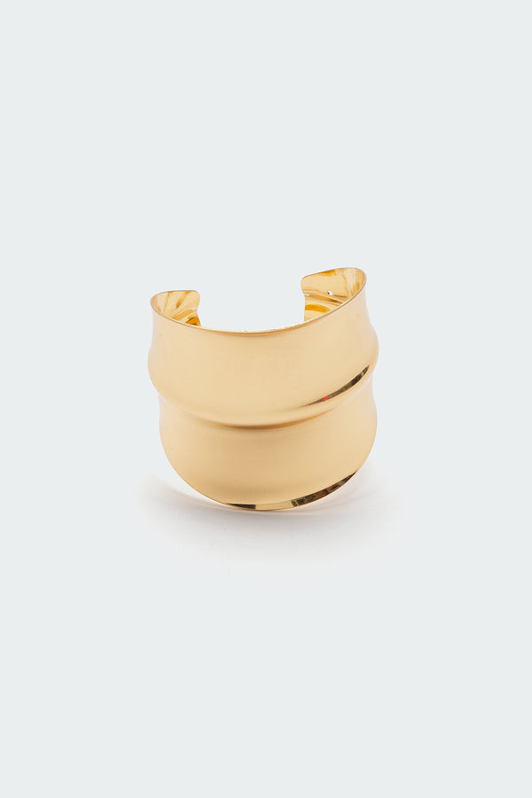 Edikted Statement Metal Cuff Bracelet Gold