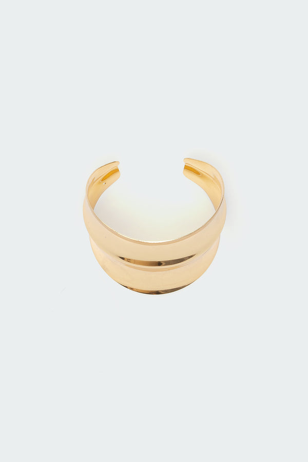 Edikted Statement Metal Cuff Bracelet Gold