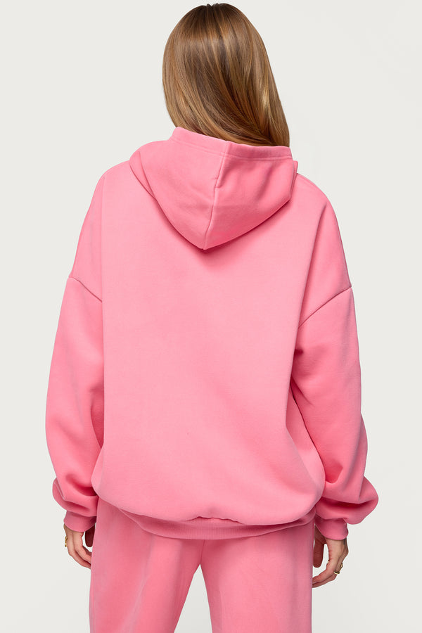 Edikted Strawberry Babe Hoodie Pink