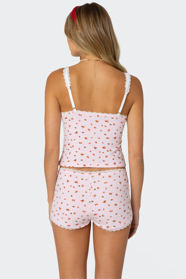 Edikted Strawberry Girl Printed Tank Top Pink