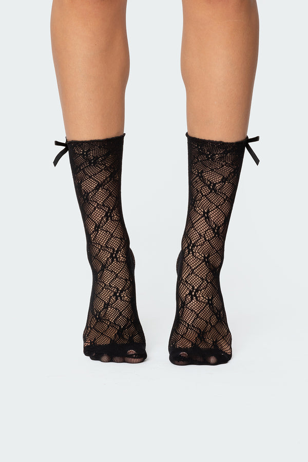 Edikted Stretchy Knit Mesh Socks Black