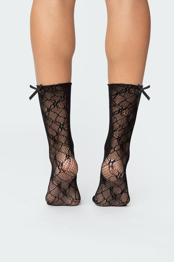 Edikted Stretchy Knit Mesh Socks Black