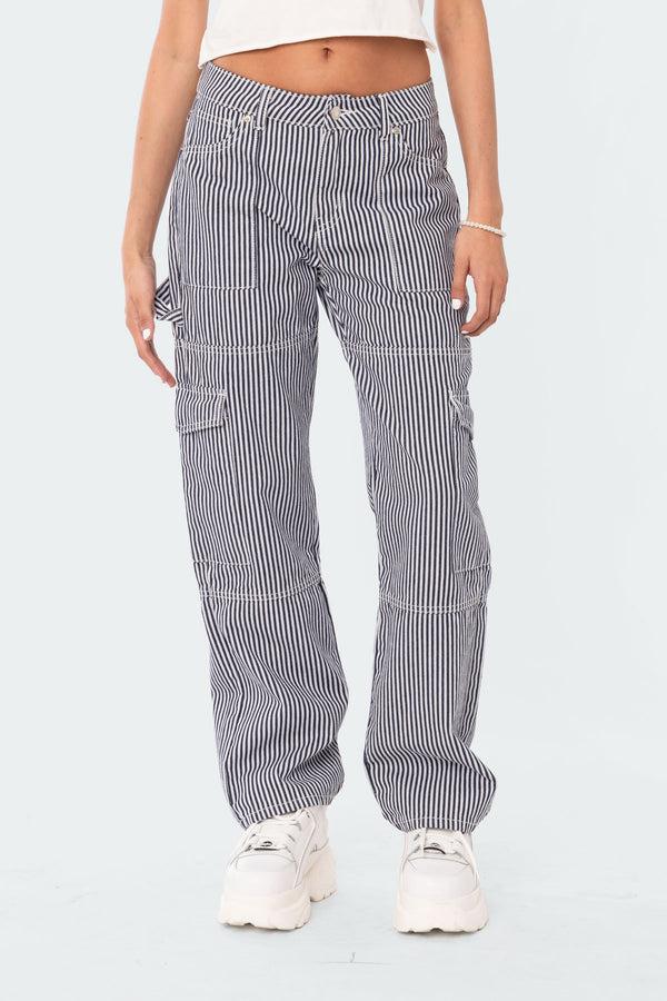 Edikted Stripe Out Cargo Pants Mix