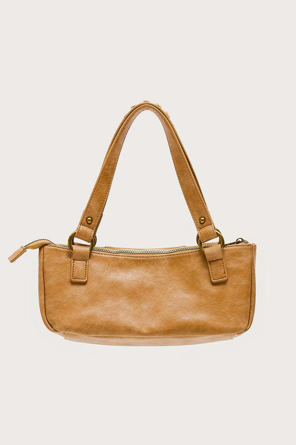 Edikted Stud & Stitch Faux Leather Bag Brown