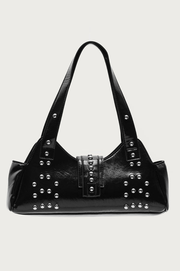 Edikted Studded Faux Leather Bag Black