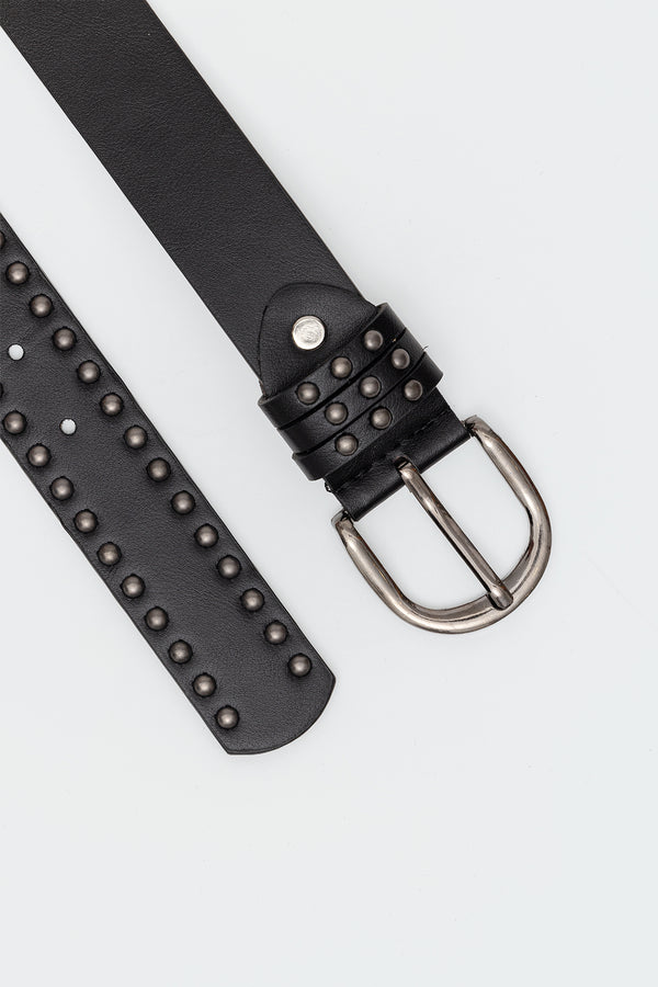 Edikted Studded Faux Leather Belt Black