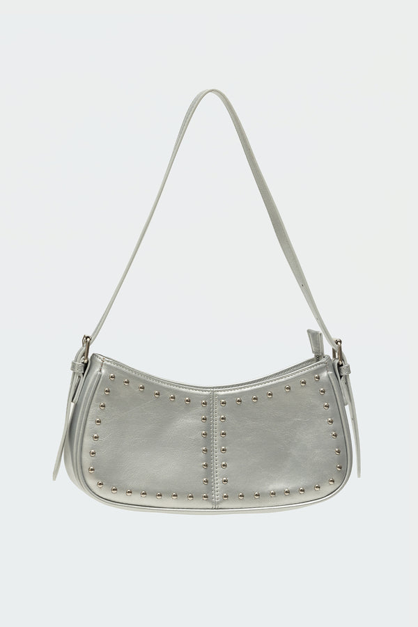 Edikted Studded Metallic Bag Silver