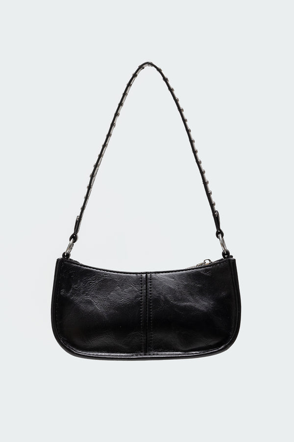 Edikted Studded Strap Faux Leather Bag Black