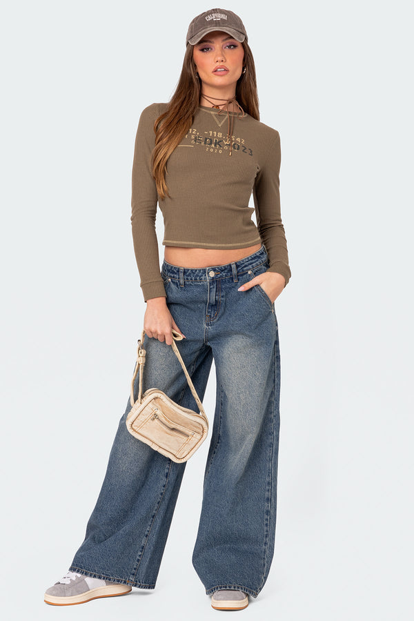 edikted Super Baggy Wide Leg Jeans blue