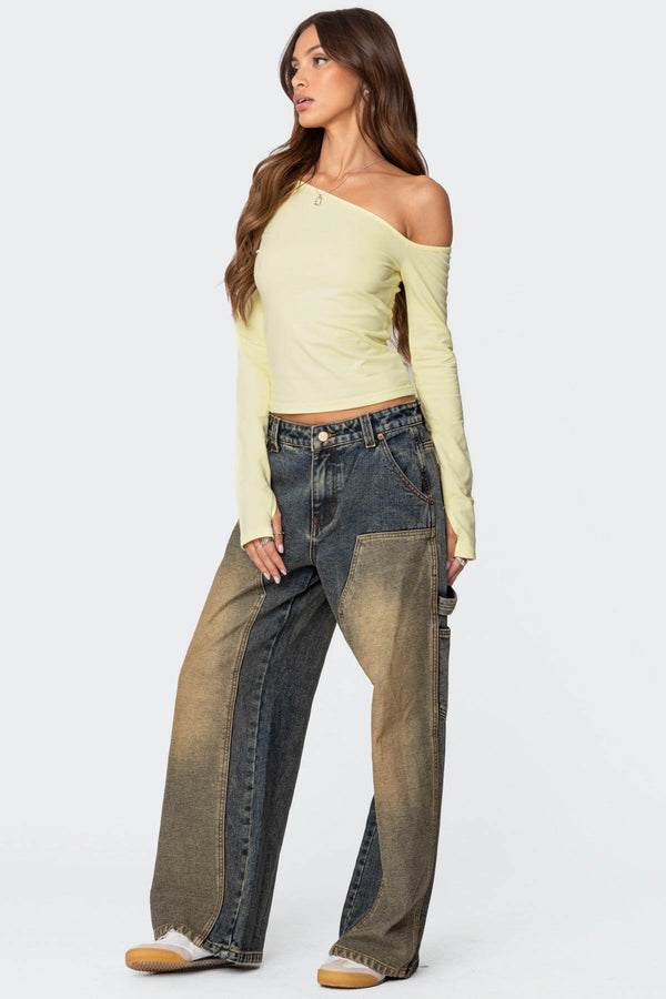 Edikted Swan Asymmetric Top Yellow