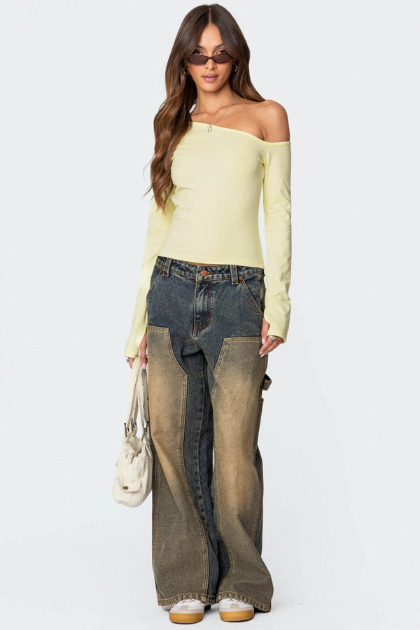 Edikted Swan Asymmetric Top Yellow