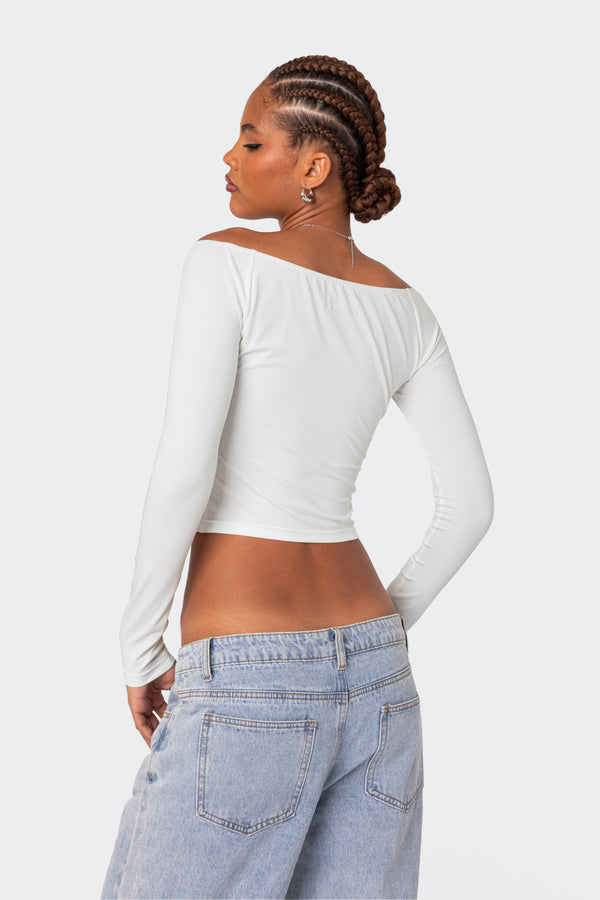 Edikted Tahlia Off Shoulder Top White