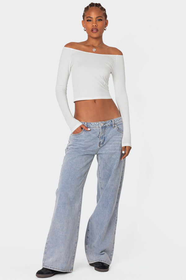Edikted Tahlia Off Shoulder Top White