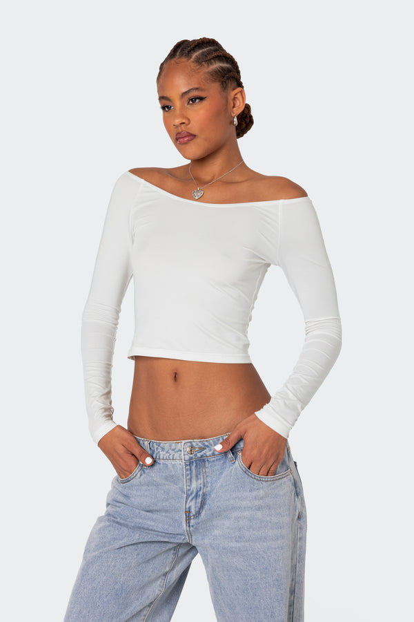 Edikted Tahlia Off Shoulder Top White