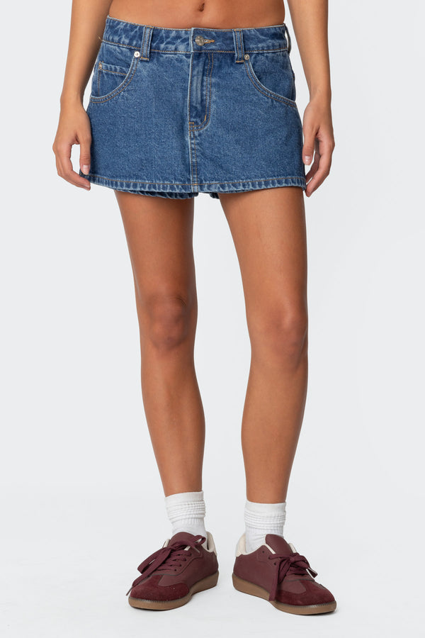 Edikted Talia Micro Skort Dark Blue