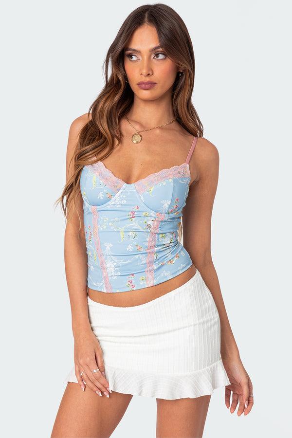 edikted Talulla Cupped Lace Up Corset mix