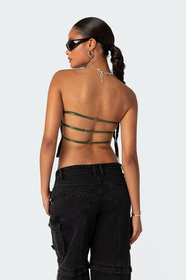 Edikted Tao Open Back Tube Top Olive