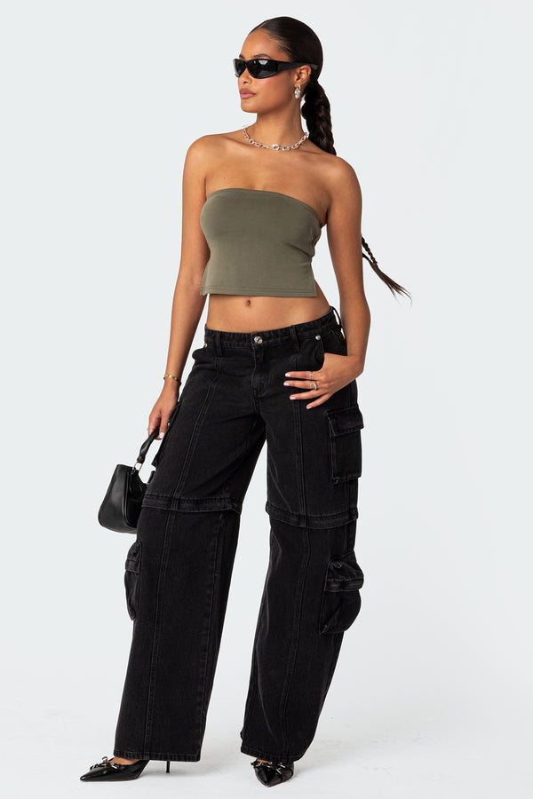 Edikted Tao Open Back Tube Top Olive