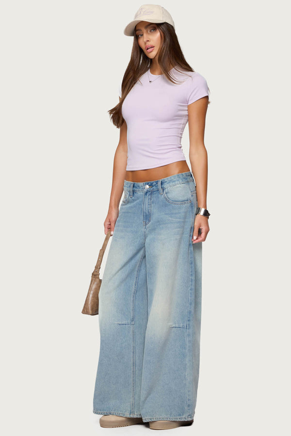 Edikted Tay Short Sleeve Top Lilac