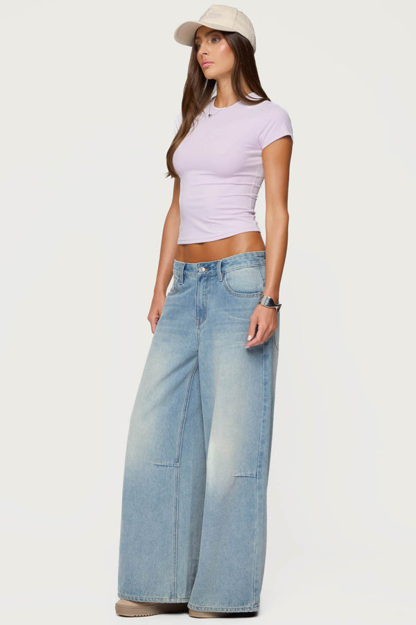 Edikted Tay Short Sleeve Top Lilac