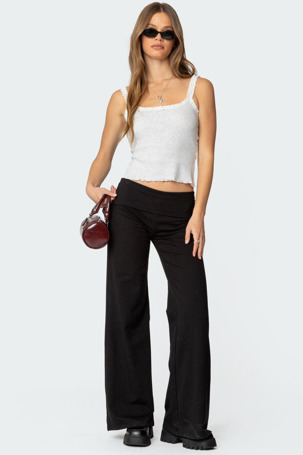 Edikted Teagan Ribbed Tank Top Gray Melange