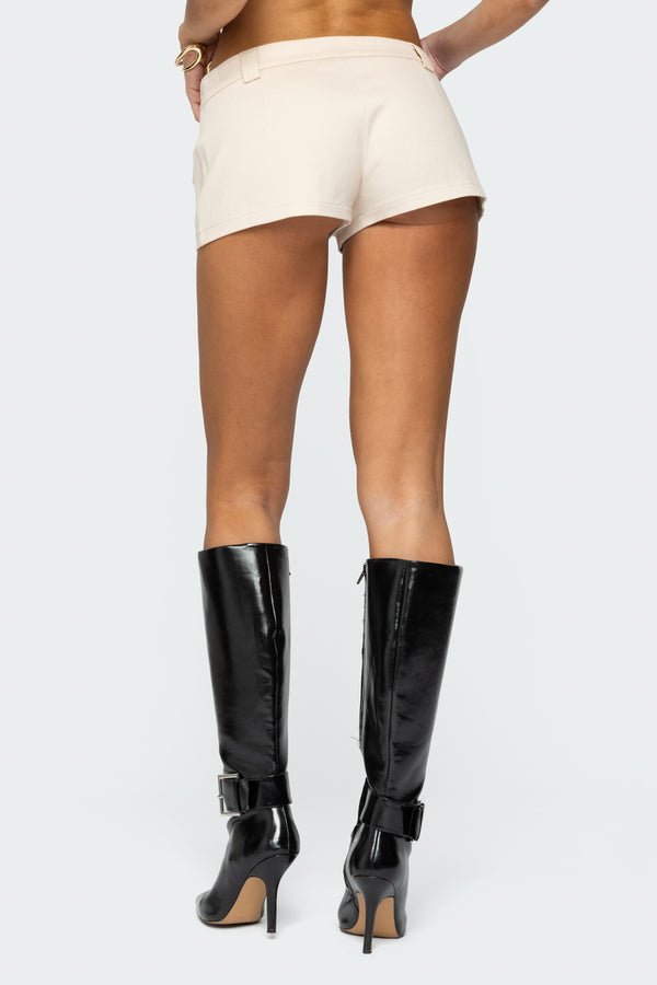 Edikted Terra Cargo Micro Shorts Beige