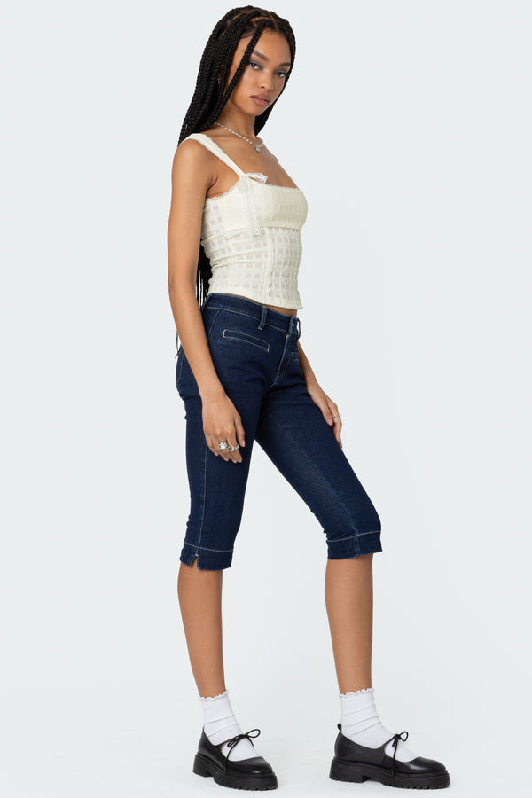 Edikted Textured Bustier Top Cream