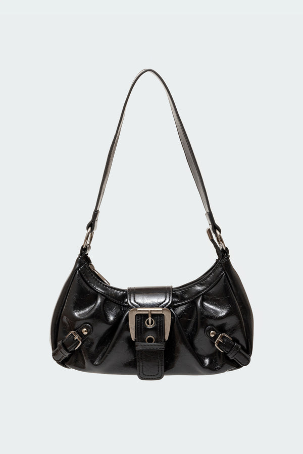 Edikted That Girl Faux Leather Bag Black
