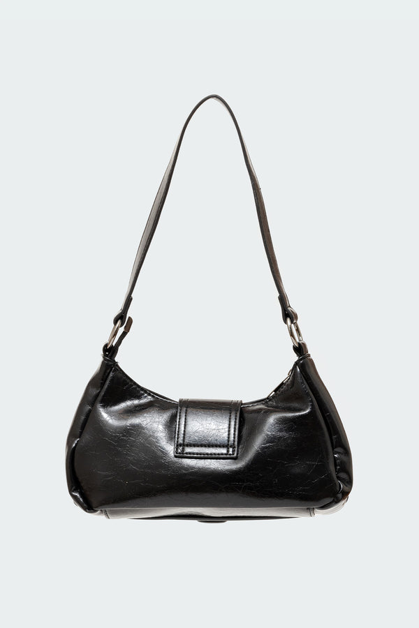 Edikted That Girl Faux Leather Bag Black