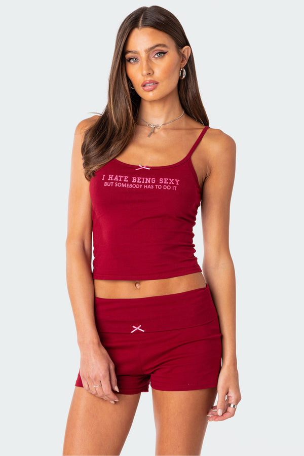 edikted Too Sexy Tank Top burgundy