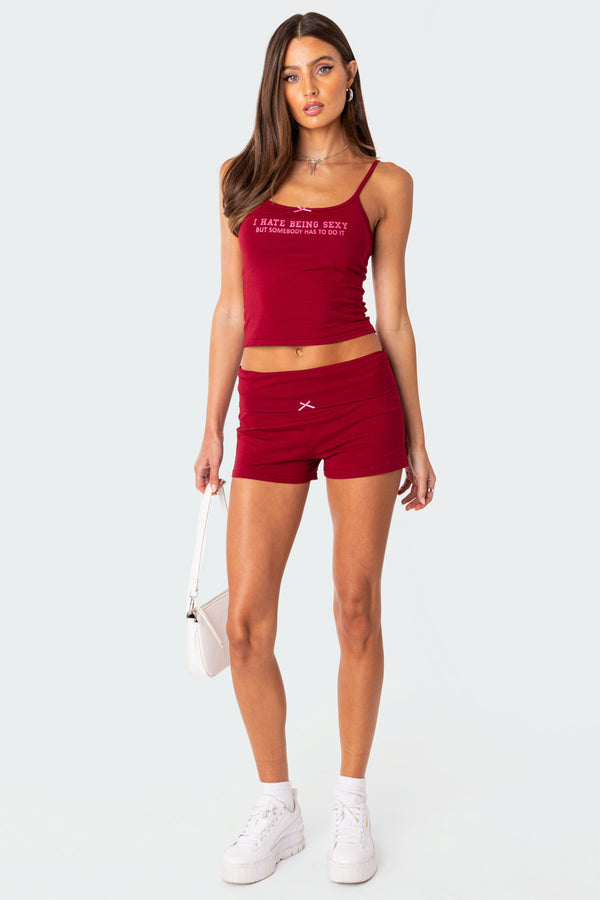 Edikted Too Sexy Tank Top Burgundy