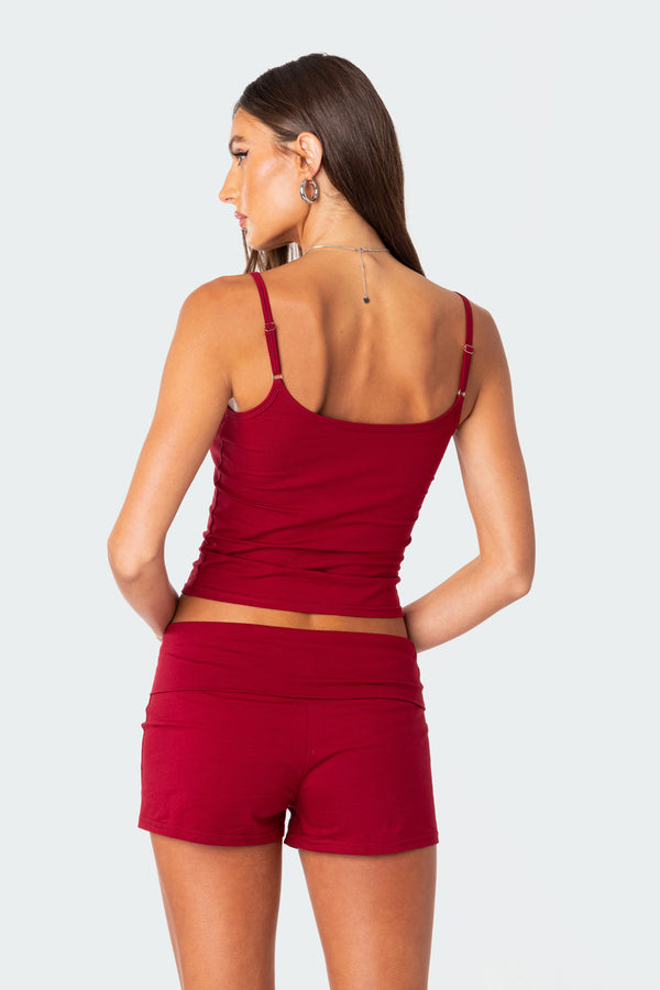 Edikted Too Sexy Tank Top Burgundy
