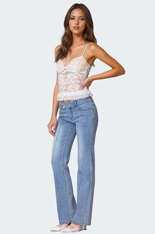 Edikted Torin Sheer Lace Tank Top White