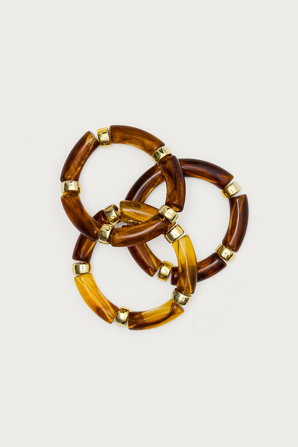 Edikted Tortoise Bracelet Pack Brown
