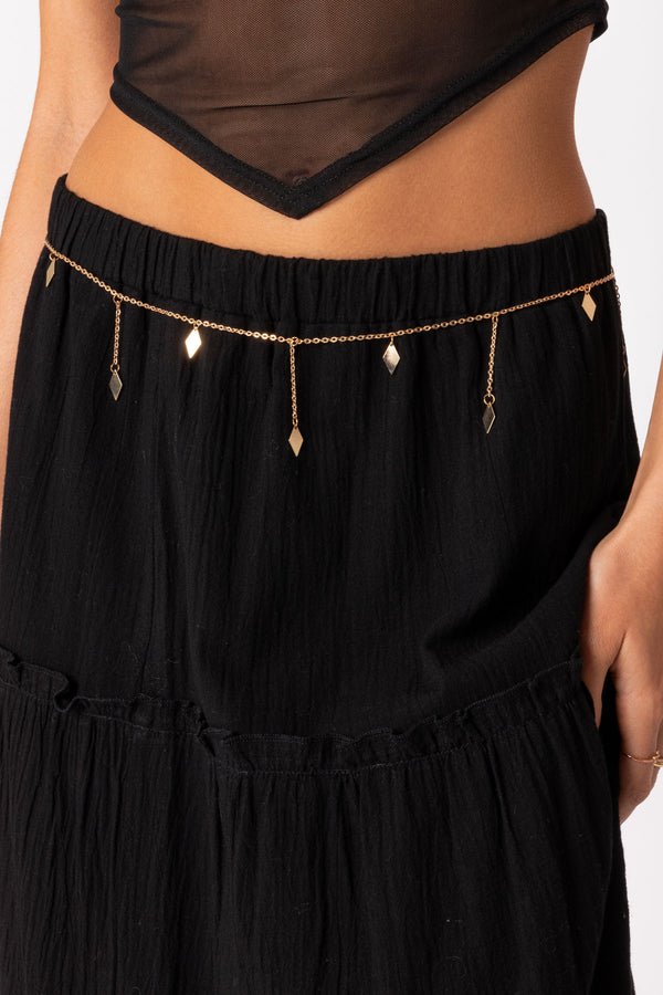 edikted Triangle Drop Belly Chain gold