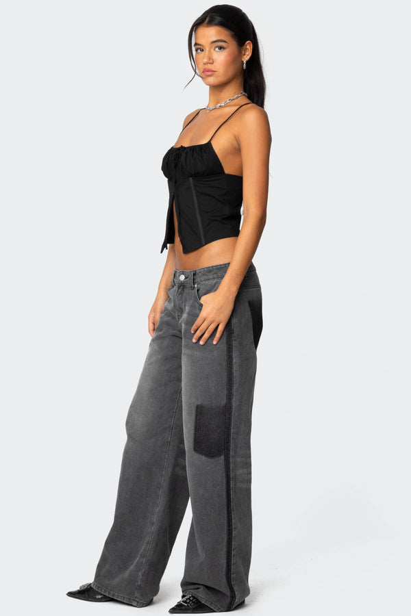 Edikted Trinitie Poplin Corset Black