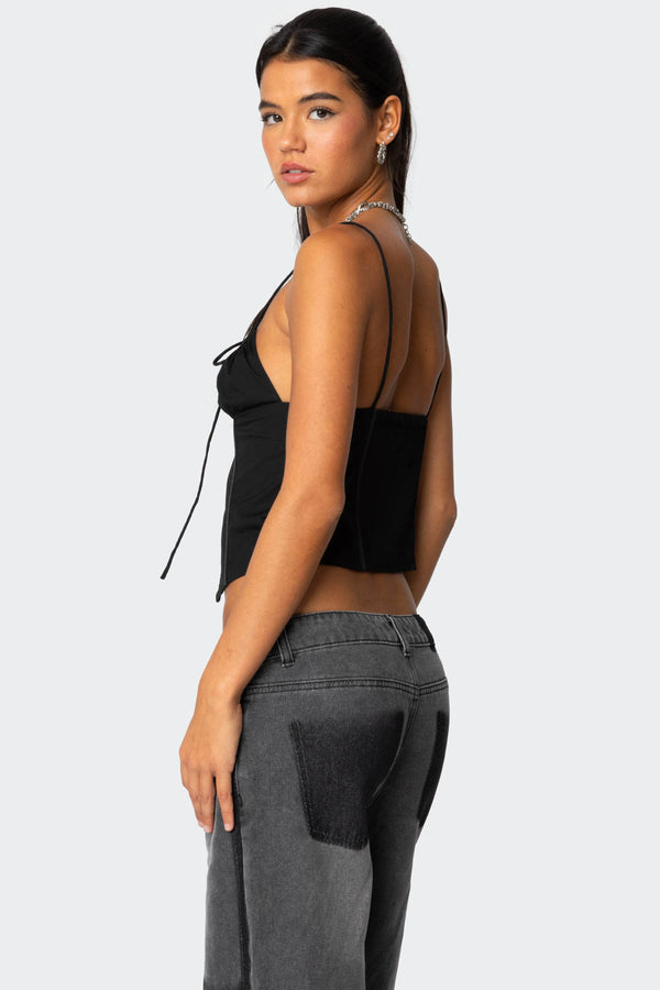 Edikted Trinitie Poplin Corset Black