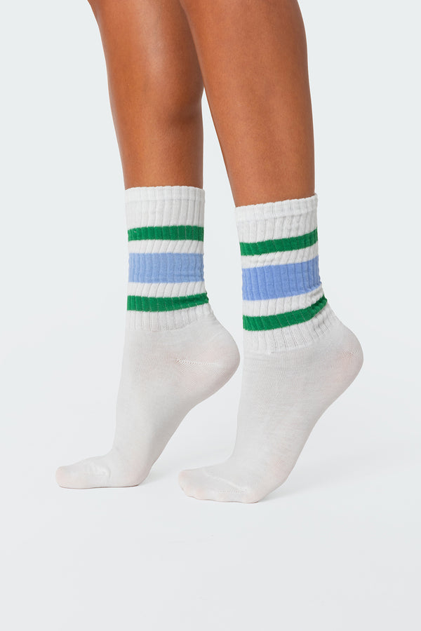 edikted Triple Striped Socks white