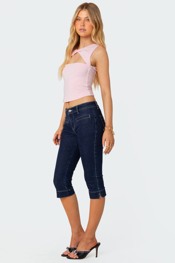Edikted Twisted Cut Out Tank Top Light Pink