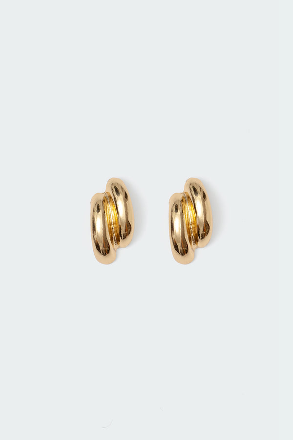 Edikted Two Time Chunky Stud Earrings Gold