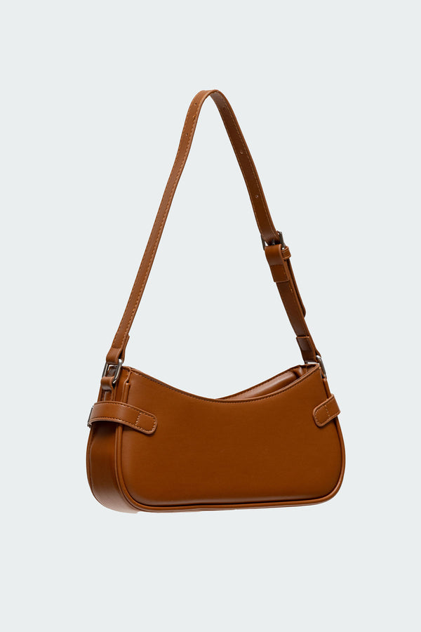 Edikted Two-Toned Faux Leather Shoulder Bag Brown
