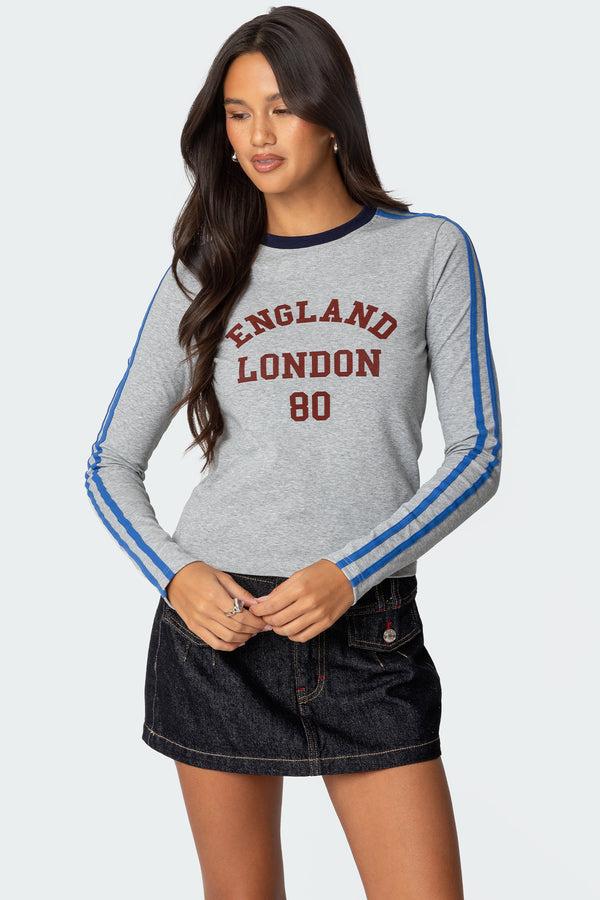 edikted UK Contrast Stripe T Shirt gray melange