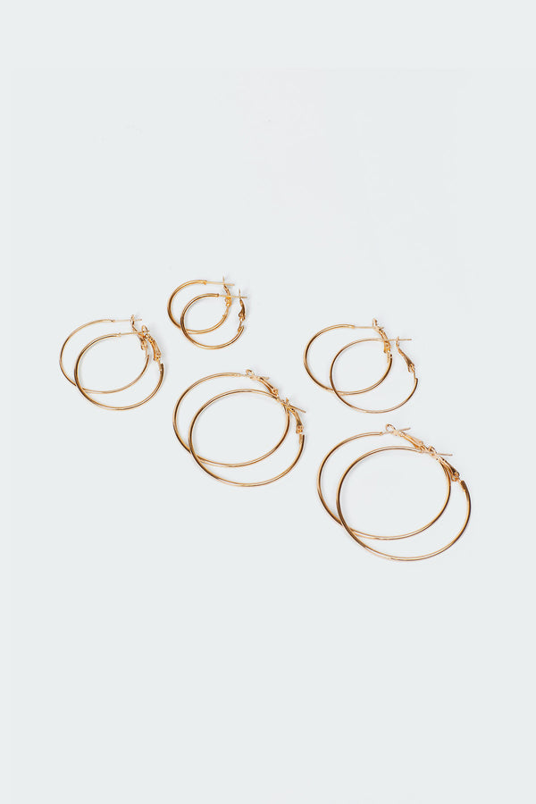 edikted Ultimate Hoop Earring Pack gold