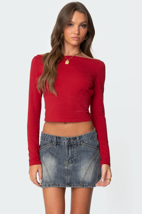 Edikted Valentine Open Back Top Red