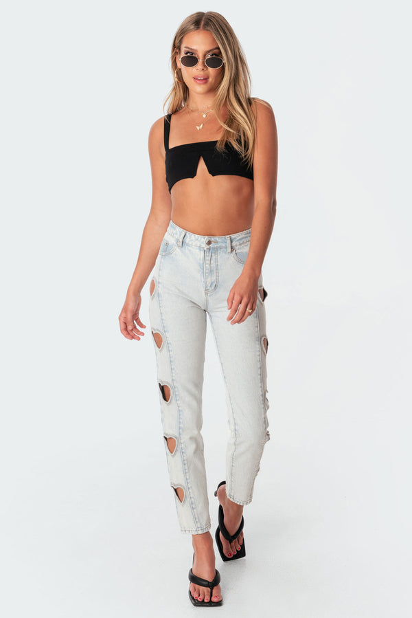 Edikted Valeria V Crop Top Black