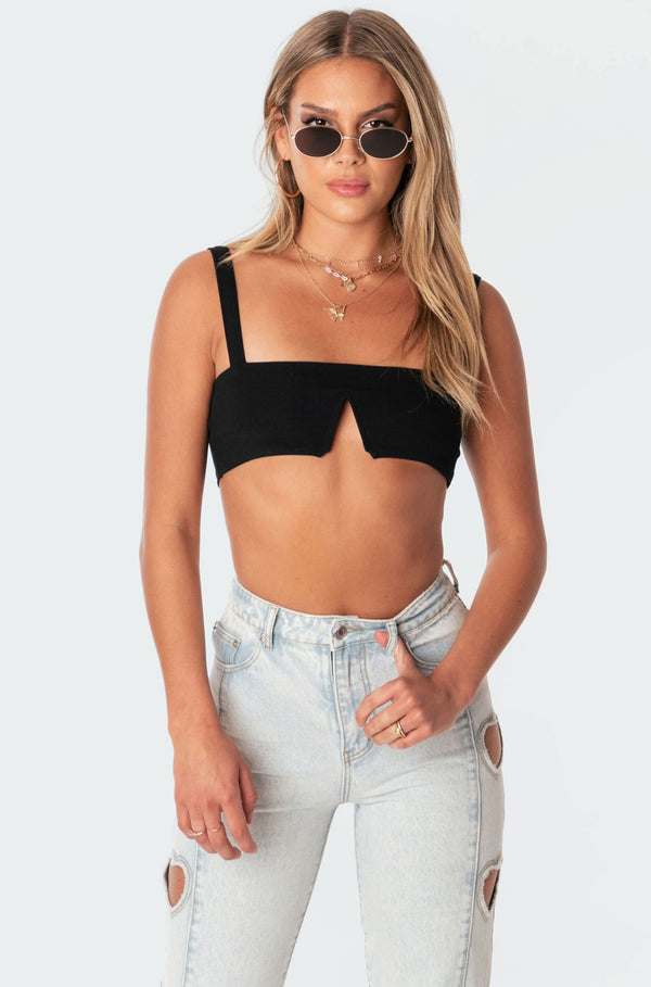 edikted Valeria V Crop Top black
